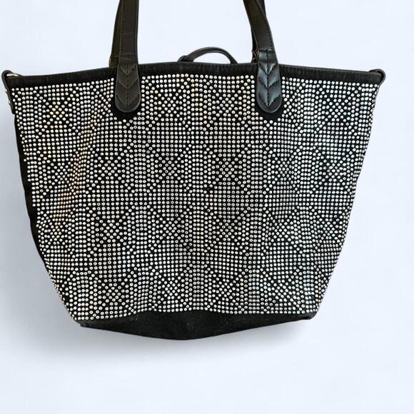 Vintage Y2K Rhinestone woven tote bag with a zipper closure - Picture 5 of 5